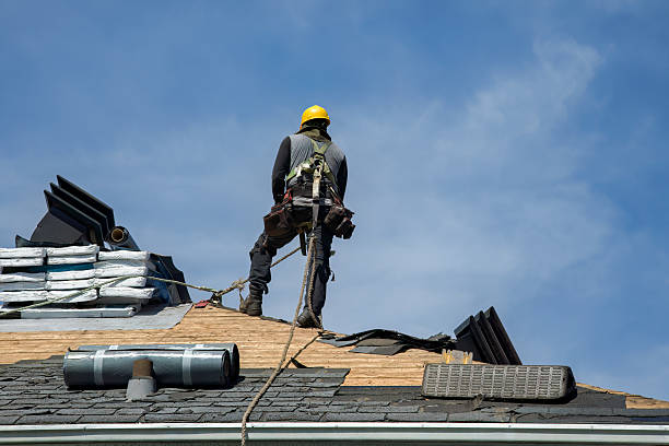 Professional Gutter Installation technician working in New London, NH